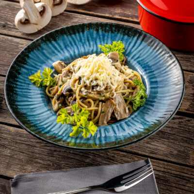 Gombás-tejszínes spagetti