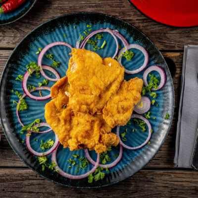 Rántott csirkecomb filé